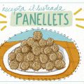 Portada de la recepta de panellets de pinyons il·lustrada per Imma Mestre