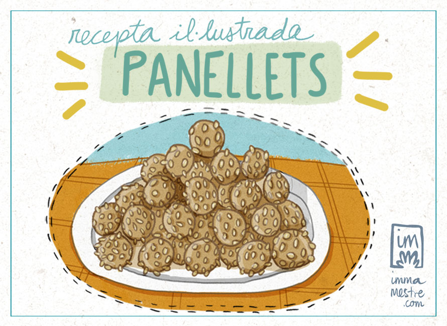 Panellets de pinyons: recepta il·lustrada