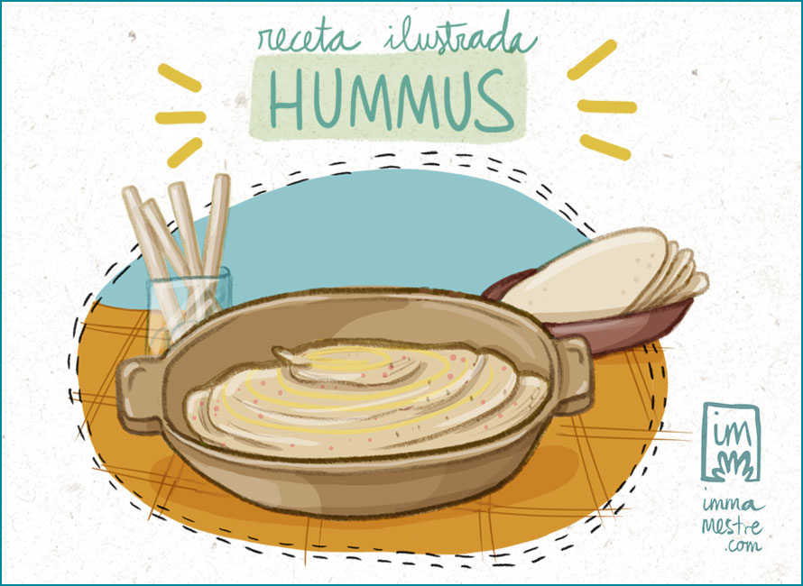 Hummus o puré de garbanzos: receta ilustrada