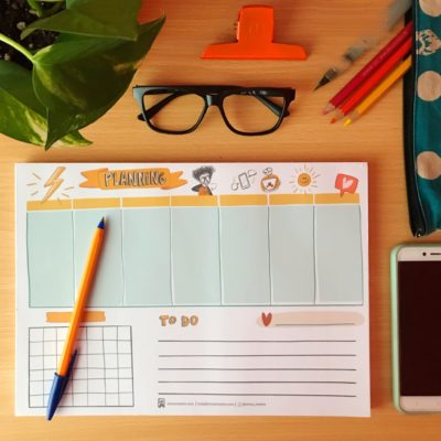 Planificador semanal Azul