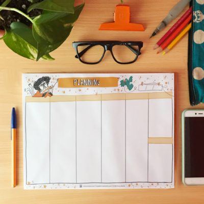 Planificador semanal Blanco